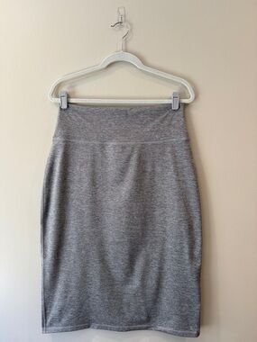 aerie Gray Knit Midi Pencil Skirt